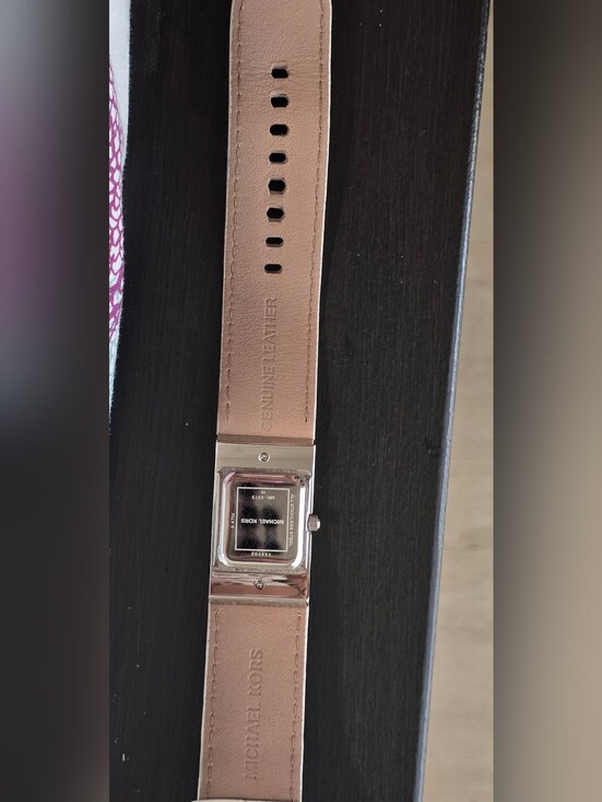 Michael Kors White Leather Cuff Watch Silver Tone with Original Box main image 5